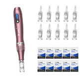 Dr. Pen A10 microneedling pen with 10 cartridges and 10 Medipal skin wipes