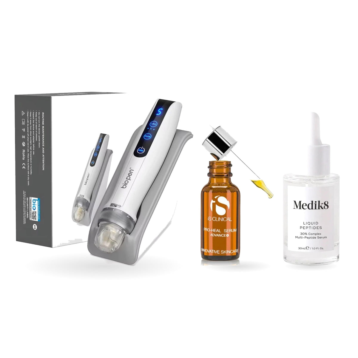 Bio Pen Q2 with iS Clinical Pro-Heal Serum Advance+ and Medik8 Liquid Peptides