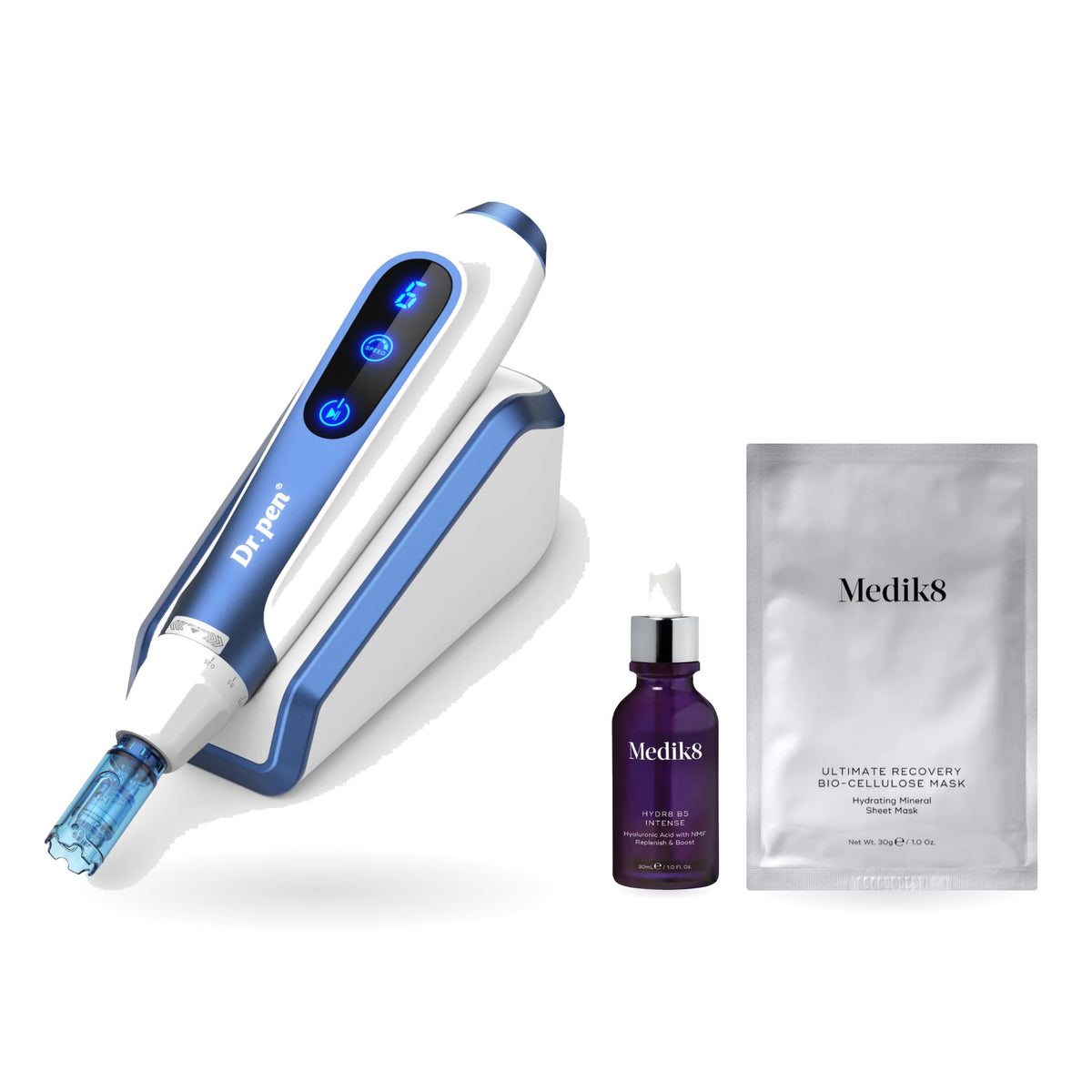 Dr. Pen A11 with Medik8 Hydr8 B5 Intense and Ultimate Recovery Bio-Cellulose Mask