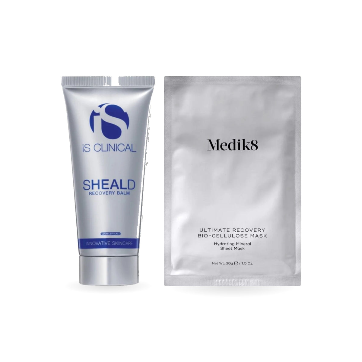 iS Clinical Sheald Recovery Balm and Medik8 Ultimate Recovery Bio-Cellulose Mask